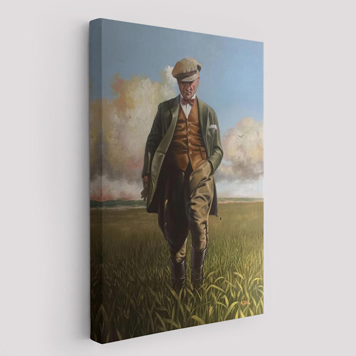 Tarlada Yürüyen Mustafa Kemal Atatürk Duvar Tablosu-6132