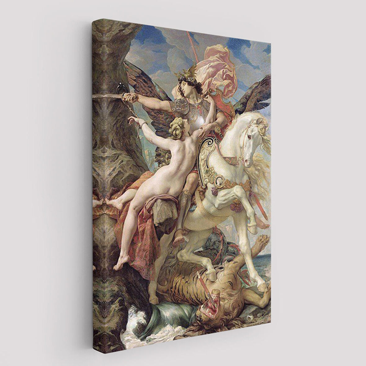 Ruggiero ve Angelica Kurtuluş Eseri Dekoratif Duvar Tablosu-6139