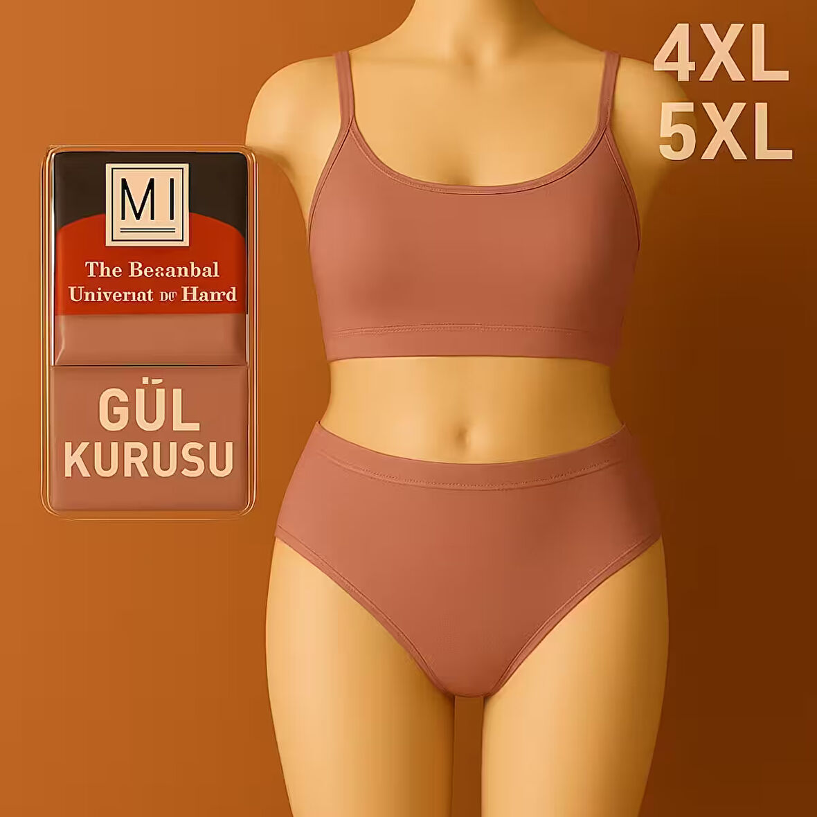 Kadın MI Külot Büyük Beden Yüksek Bel 1. Kalite GÜL KURUSU Renk 4XL ve 5XL Seçenekleriyle
