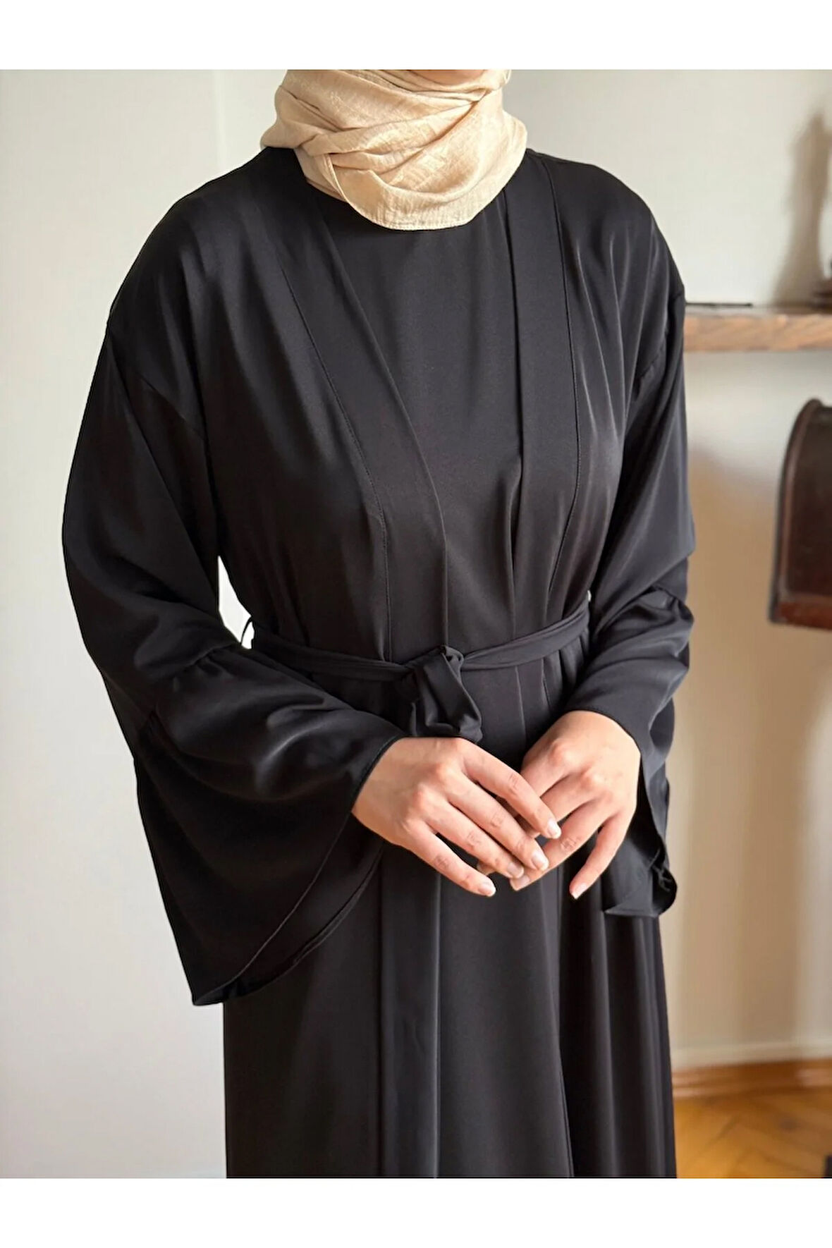 Fırfırlı Ikili Takım Abaya 5038 siyah | FENDEL