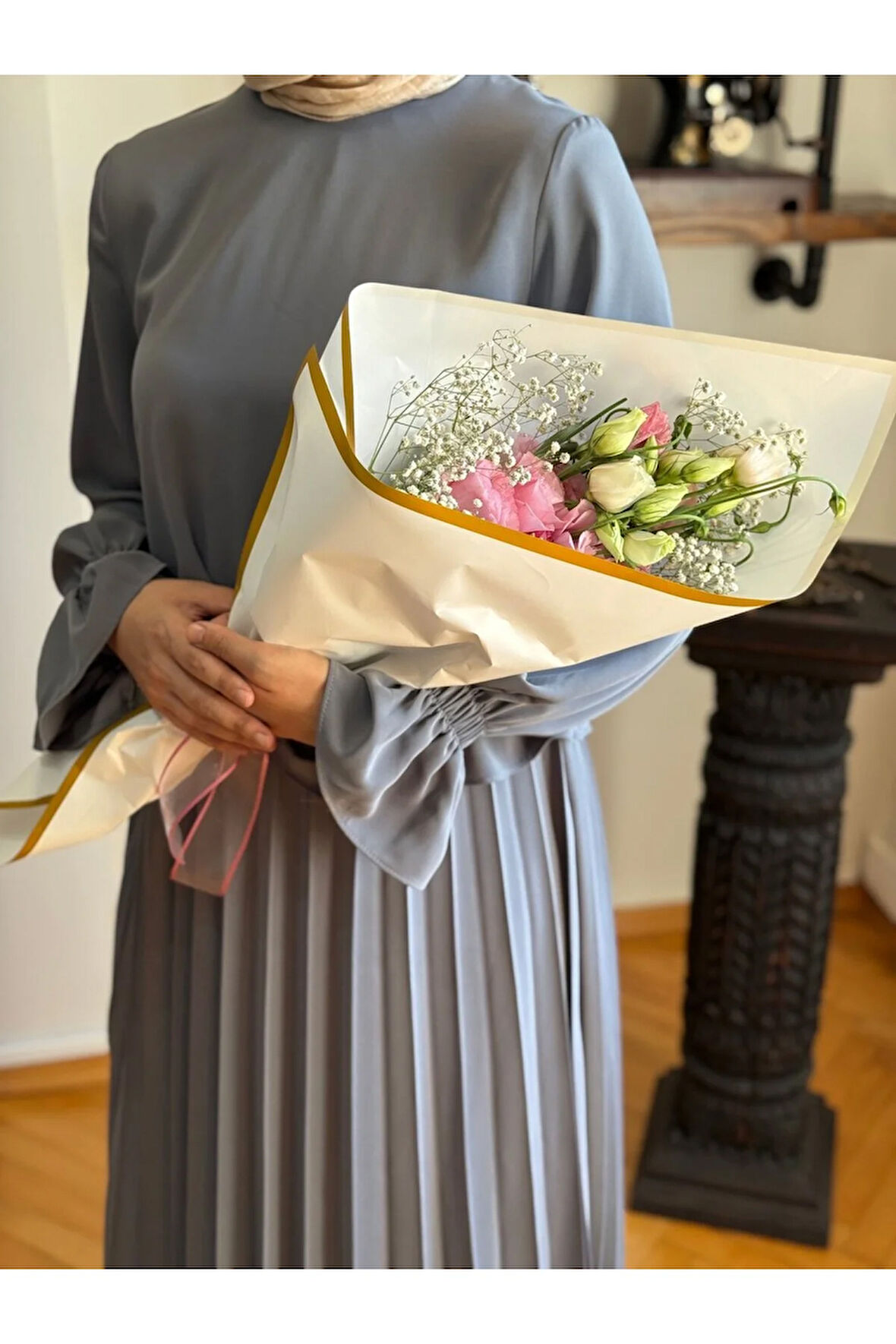 Piliseli Etek + Bluz Takım 5076 füme | FENDEL