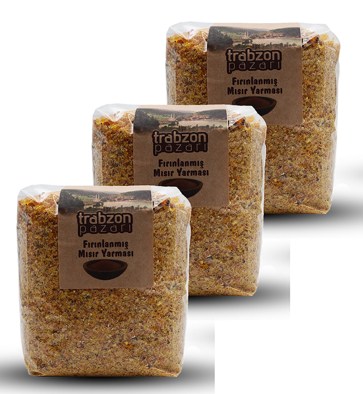Trabzon Yöresel Ata Tohum Fırınlanmış Mısır Yarması 3x900 gr