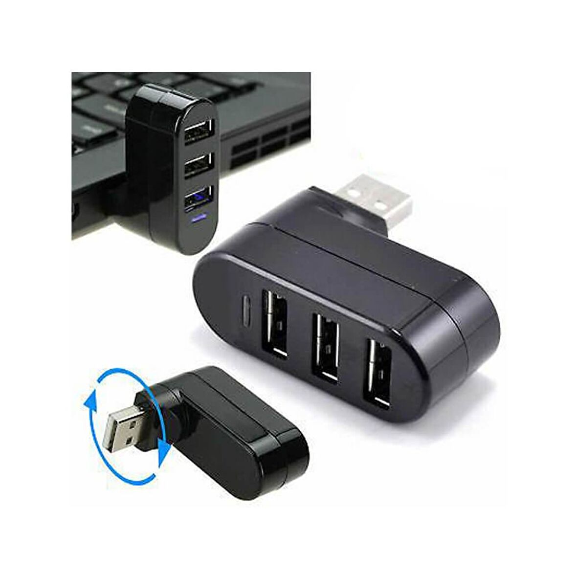 3 Port 180 Dirsek Usb Hub Çoğaltıcı Çoklayıcı Usb 2.0 Çoklama