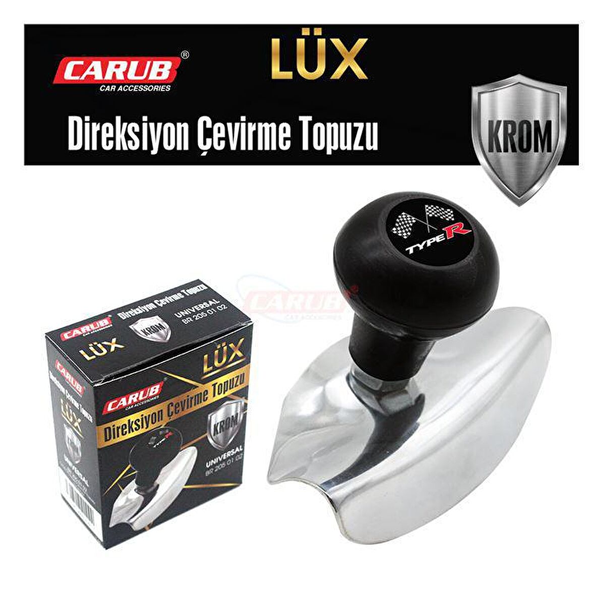 Carub Direksiyon Çevirme Topuzu Armalı Lüks Krom Br2050102