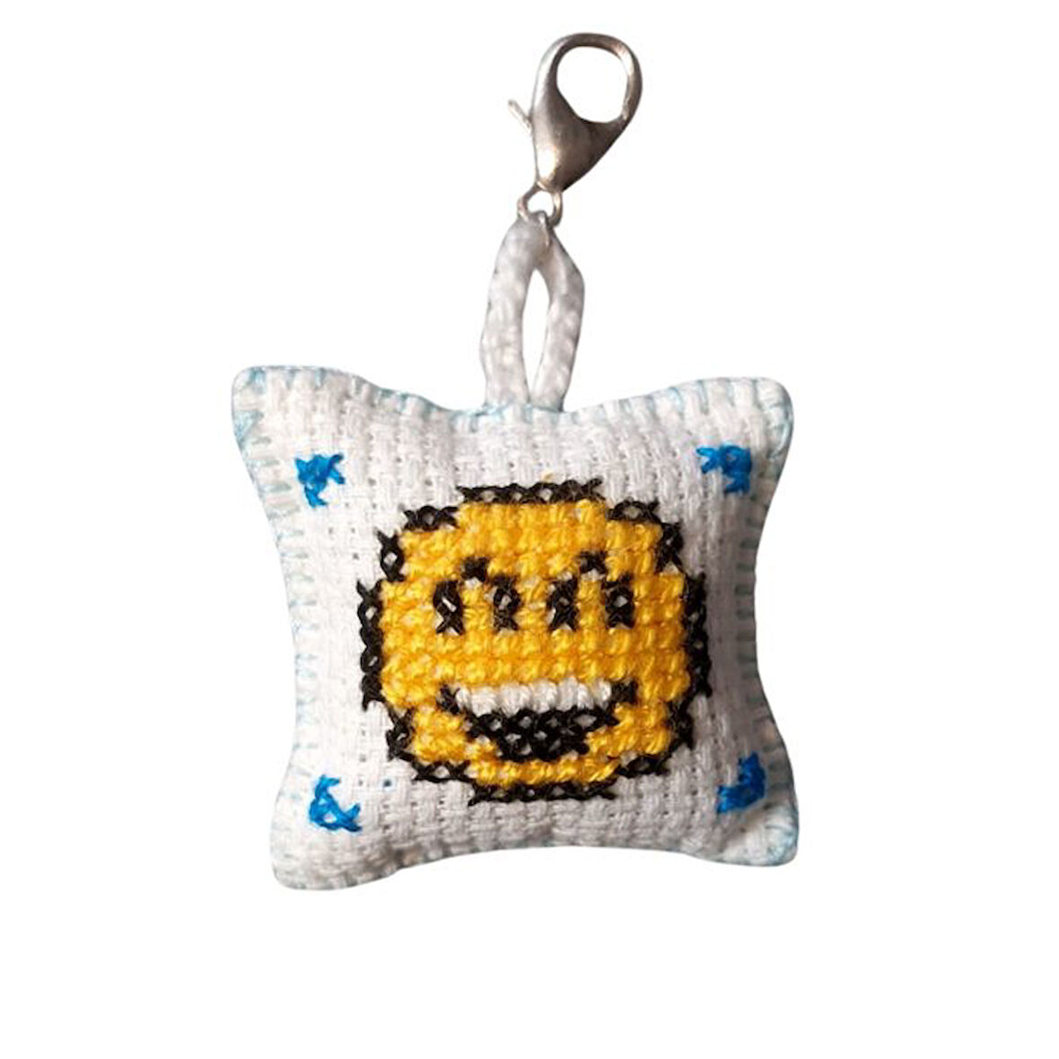 Uretti - Sibel 2453 5103 El Yapımı Gülen Yüz Emoji Çanta Süsü / Anahtarlık