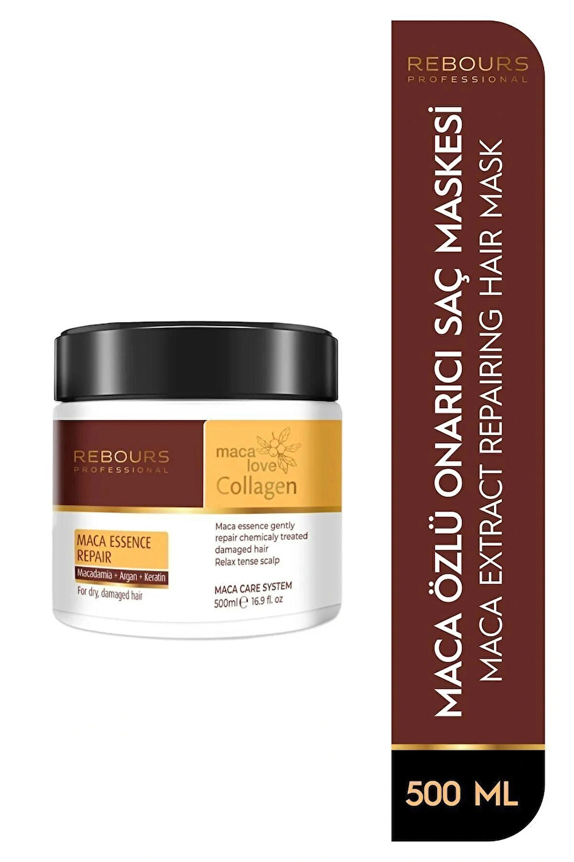 Rebours Maca Love Hair Repair Argan Keratin Collagen Onarıcı Saç Maskesi 500 ml