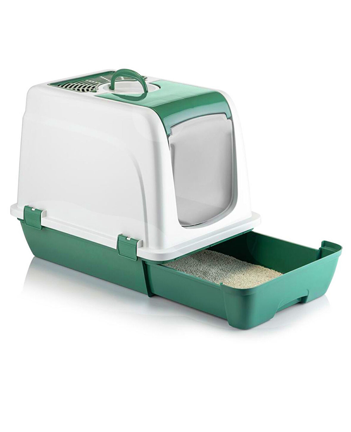 Orta Boy Çekmeceli Kapalı Kedi Tualeti Kürek Hediyeli 47 x 23,5 x 55cm