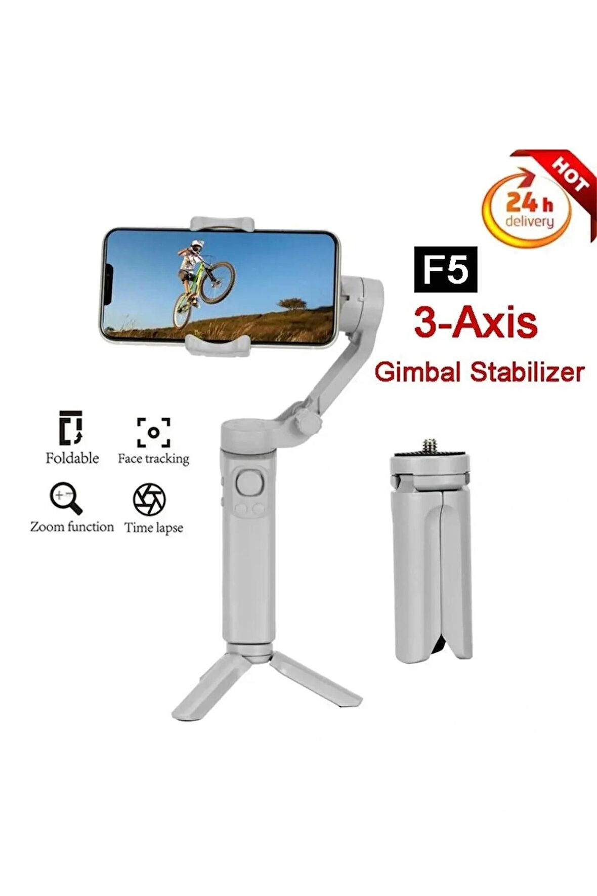 Taşınabilir GIMBAL TELEFON SABİTLEYİCİ ios Android tüm cihazlar uyumlu