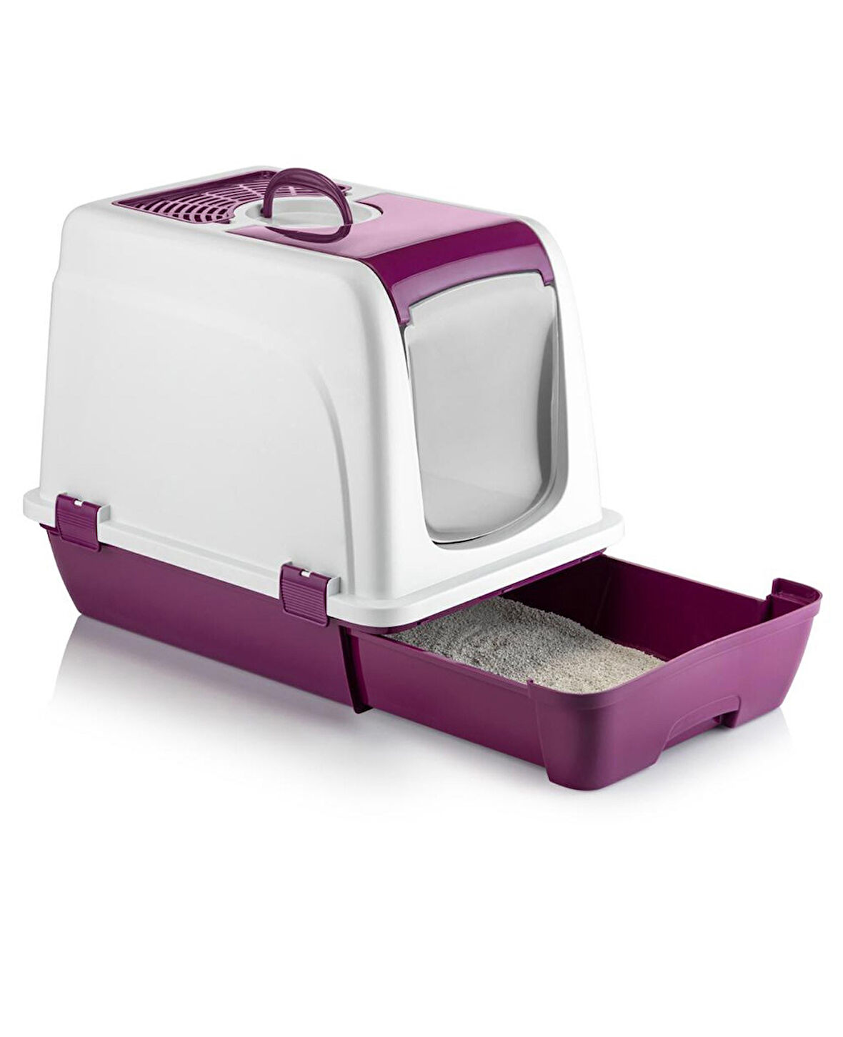 Orta Boy Çekmeceli Kapalı Kedi Tualeti Kürek Hediyeli 47 x 23,5 x 55cm