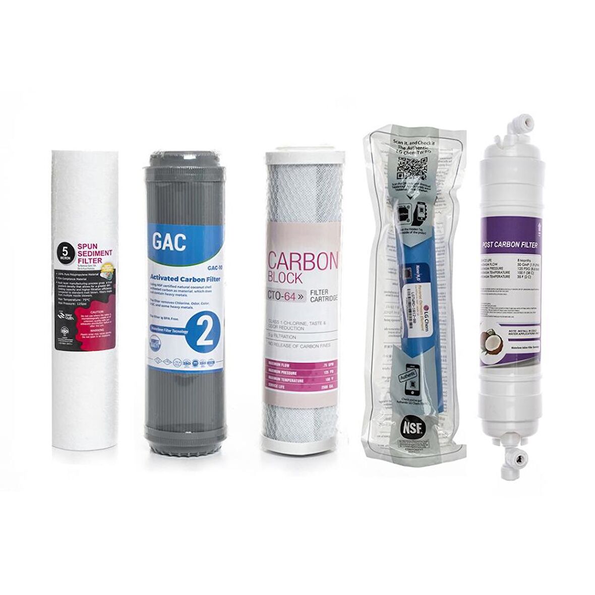 Sulook Açık Kasa Su Arıtma Cihazlarına Uyumlu 5'li Filtre Seti Lg Membranlı