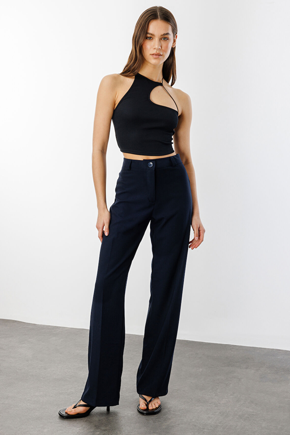  Kadın Yüksek Bel Wide Leg Kumaş Pantolon PANTOLON-004