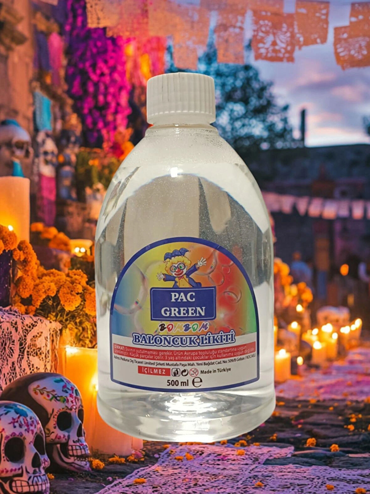 pac green8 Bombom Baloncuk Sıvısı Köpük Likidi Köpük Tabancası Baloncuk Likiti 1 Adet 500 ml