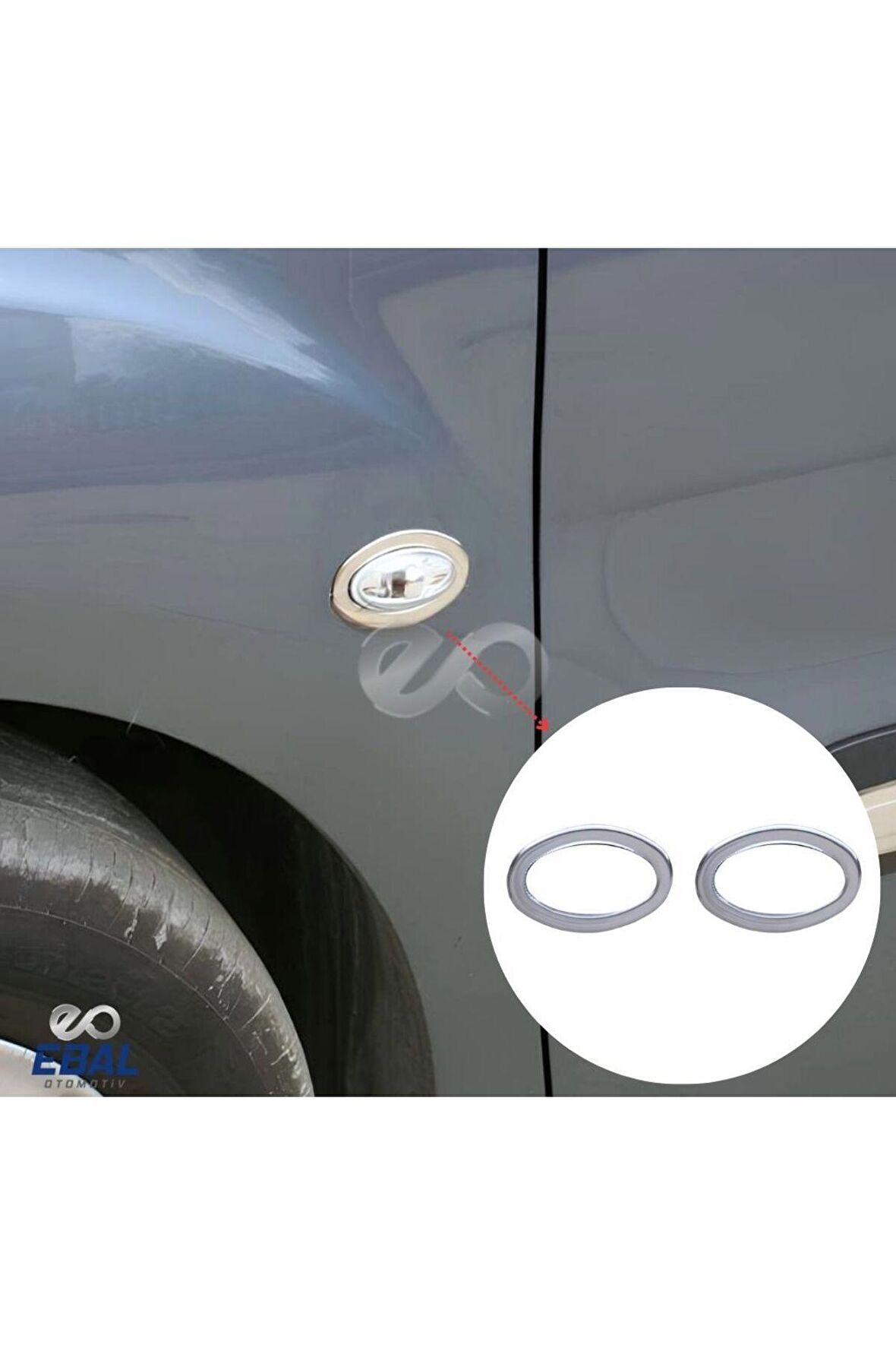 Peugeot 407 Krom Sinyal Çerçevesi 2 Prç 2004-2010 Paslanmaz Çelik
