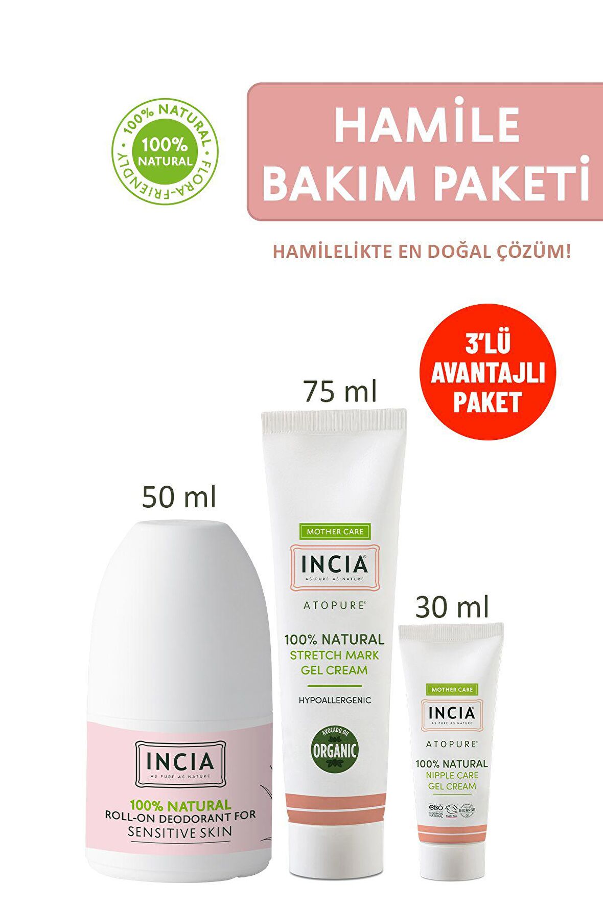 INCIA %100 Doğal Hamile Bakım Seti
