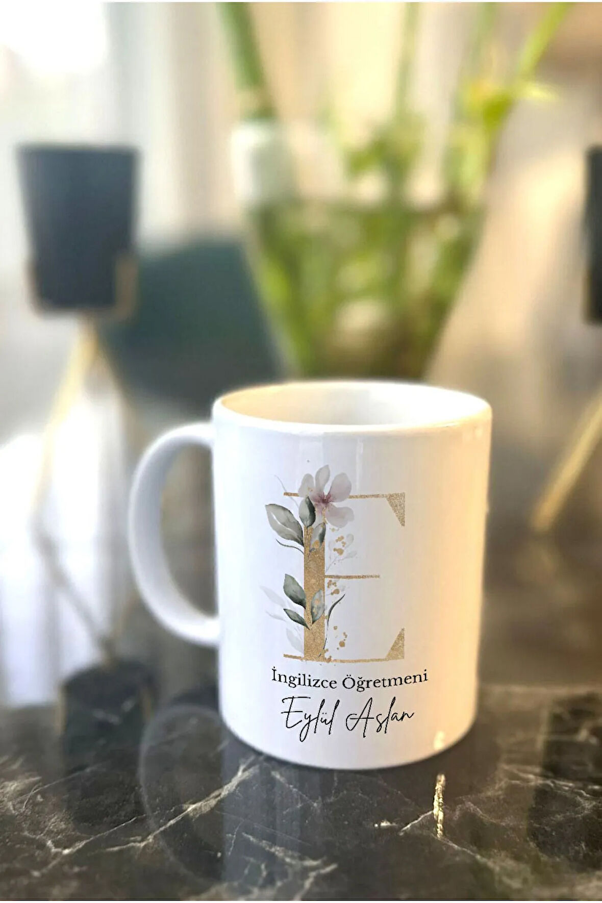 Öğretmenler Günü Hediyesi Kişiye Özel Harfli ve İsimli Kupa Bardak