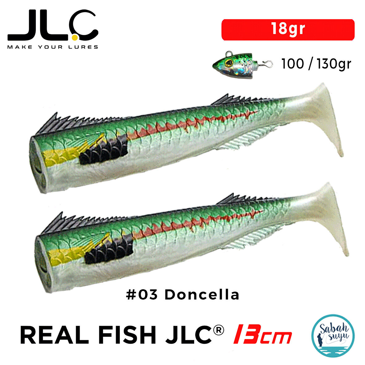 JLC Real Fish 13cm 18gr #03 Doncella Silikon Kuyruk (2 Adet)