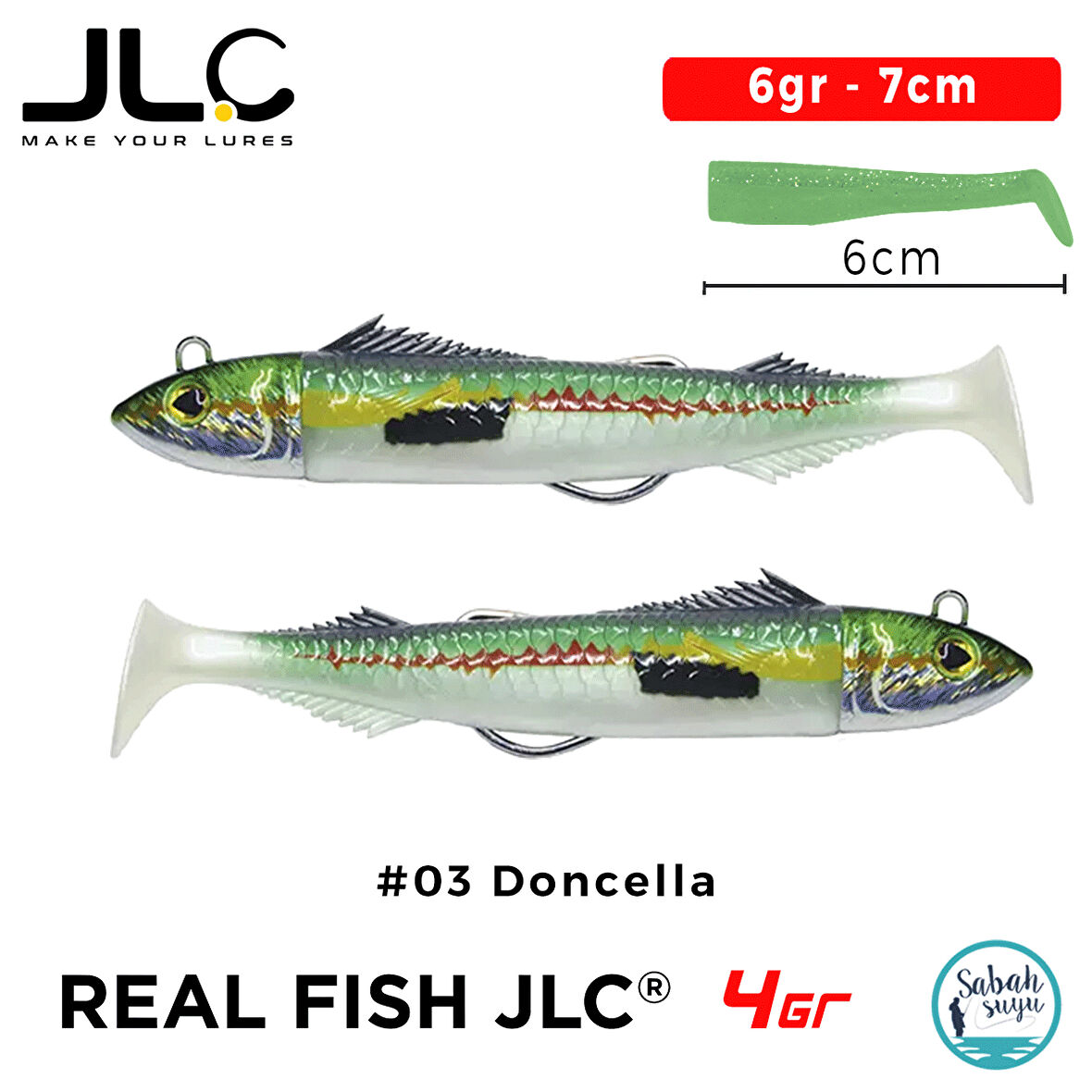 JLC Real Fish 4 Combo Set 6gr 7cm #03 Doncella (2+2) Silikon Balık