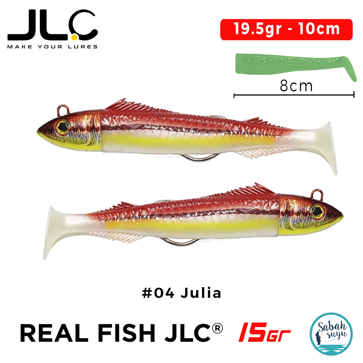 JLC Real Fish 15 Combo Set 19.5gr 10cm #04 Julia (2+2) Silikon Balık