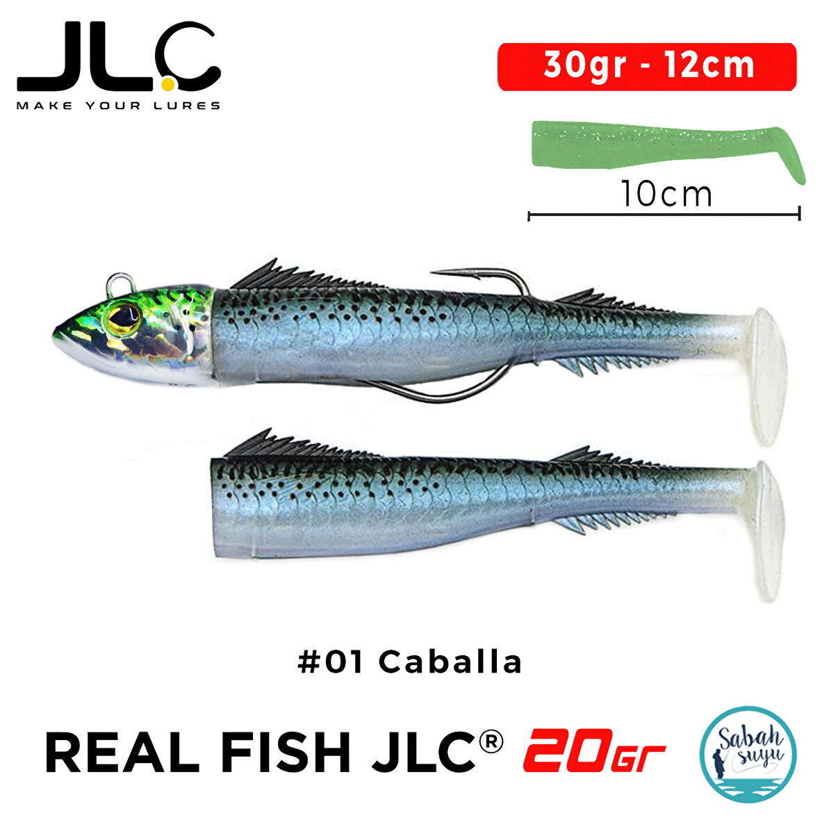 JLC Real Fish 20 Combo Set 30gr 12cm #01 Caballa (2+1) Silikon Balık