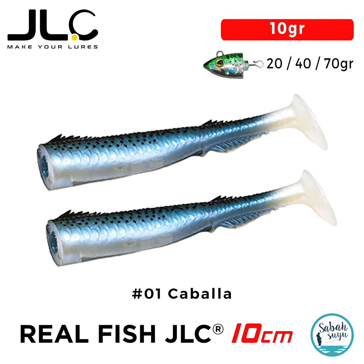 JLC Real Fish 10cm 10gr #01 Caballa Silikon Kuyruk (2 Adet)