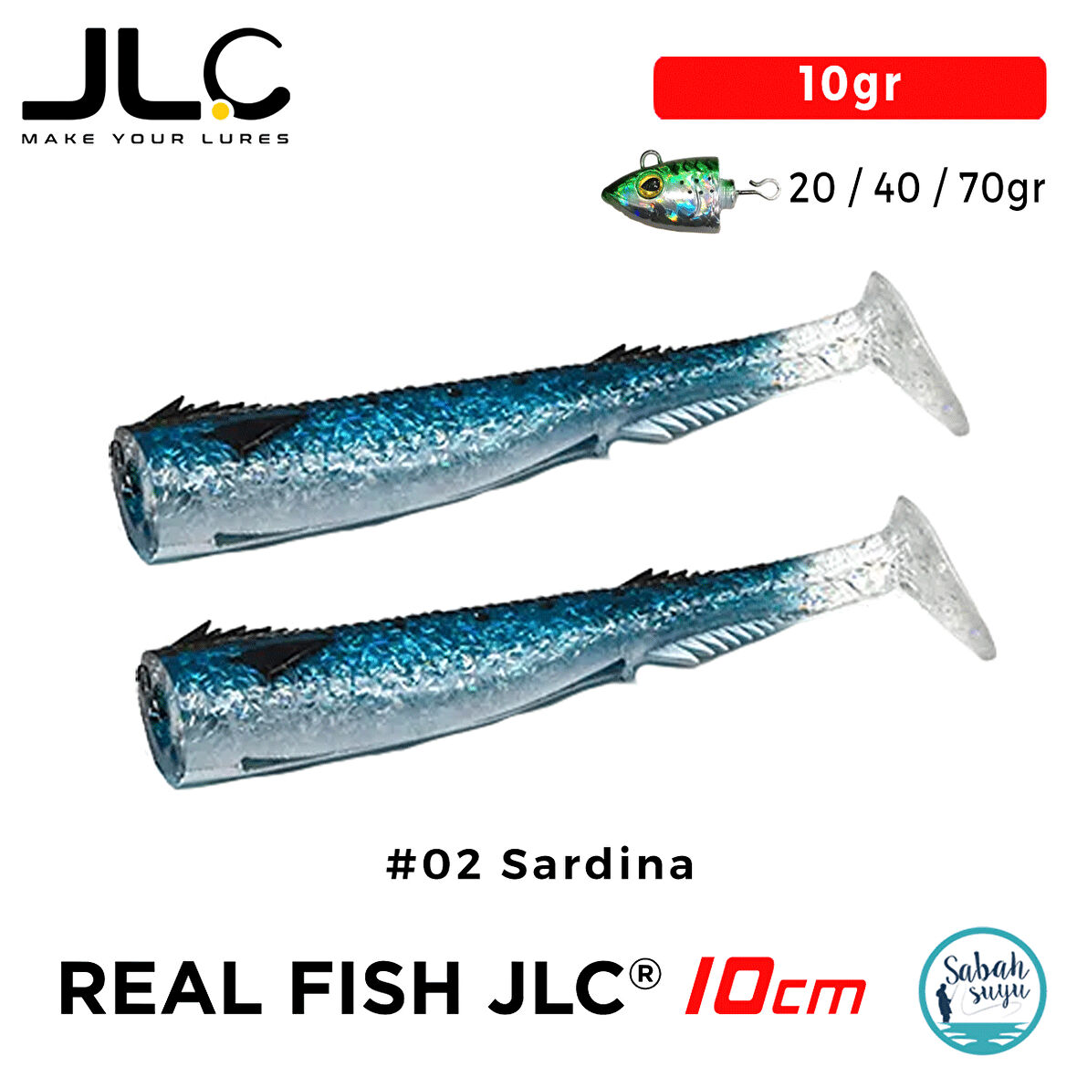 JLC Real Fish 10cm 10gr #02 Sardina Silikon Kuyruk (2 Adet)