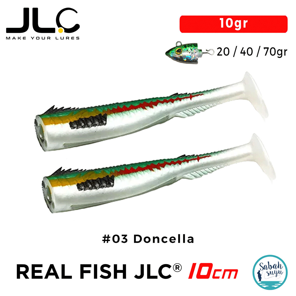 JLC Real Fish 10cm 10gr #03 Doncella Silikon Kuyruk (2 Adet)