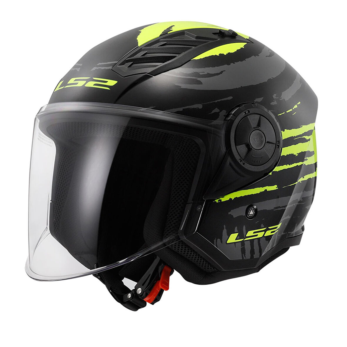 LS2 AIRFLOW 2 BRUSH SİYAH-NEON SARI YARIM KASK