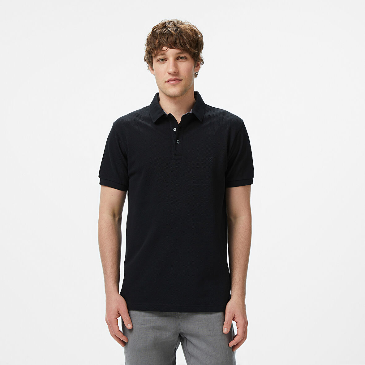 Nautica Erkek Siyah Classic Fit Polo Yaka T-Shirt