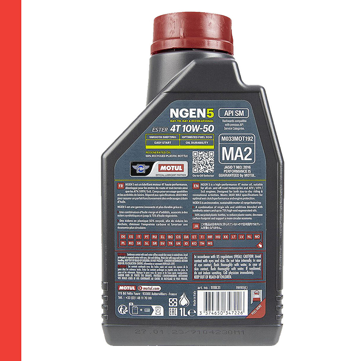 MOTUL NGEN 5 10W-50 4T Motosiklet Motor Yağı 1 Litre Güncel Ürün