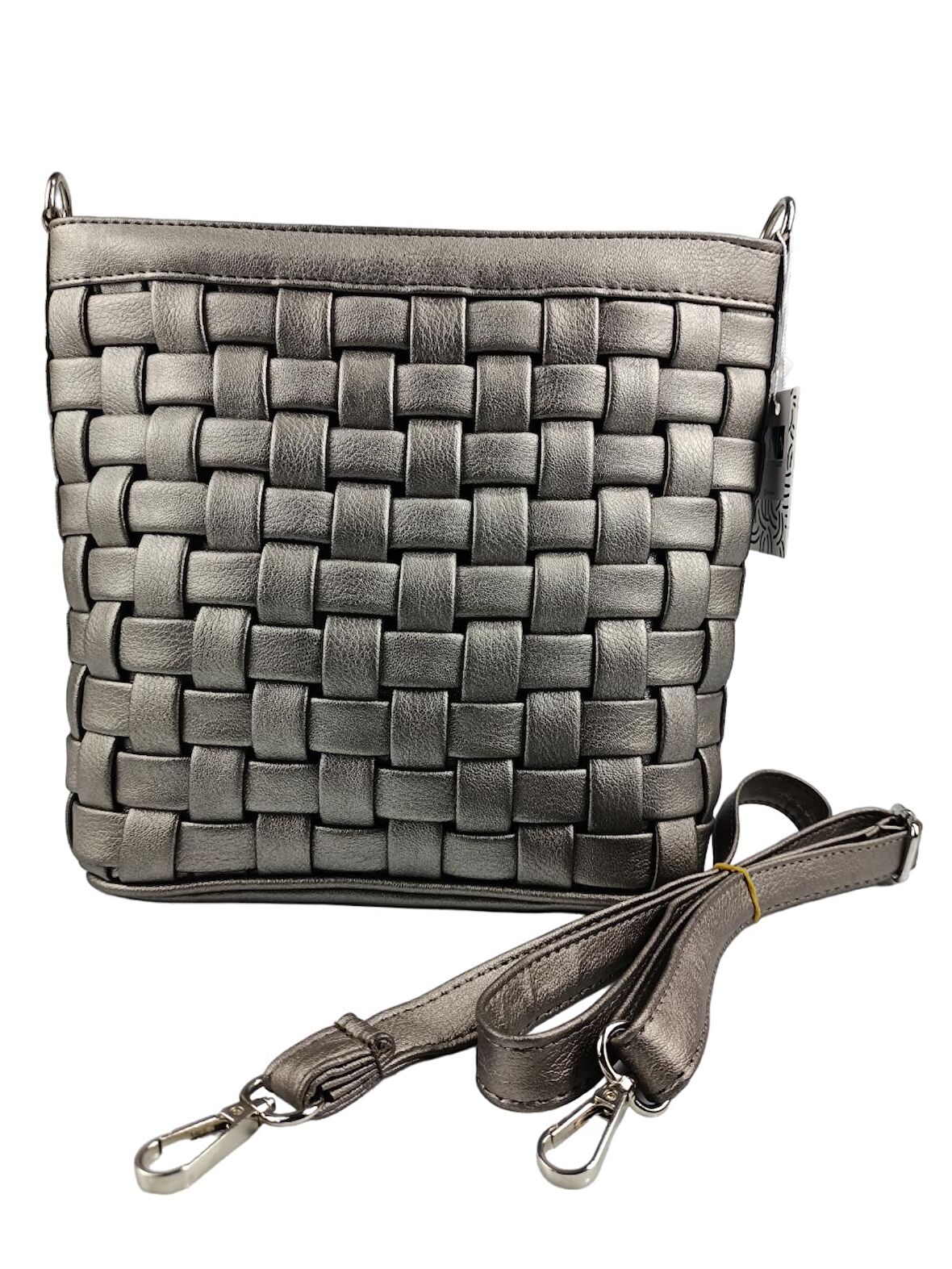 Hasır Örgü Ön Yüzey Çapraz Askılı  Saten İç Astarlı Orta Bölmeli Mükemmel İşçilik Yüksek Kalite Kadın Çanta