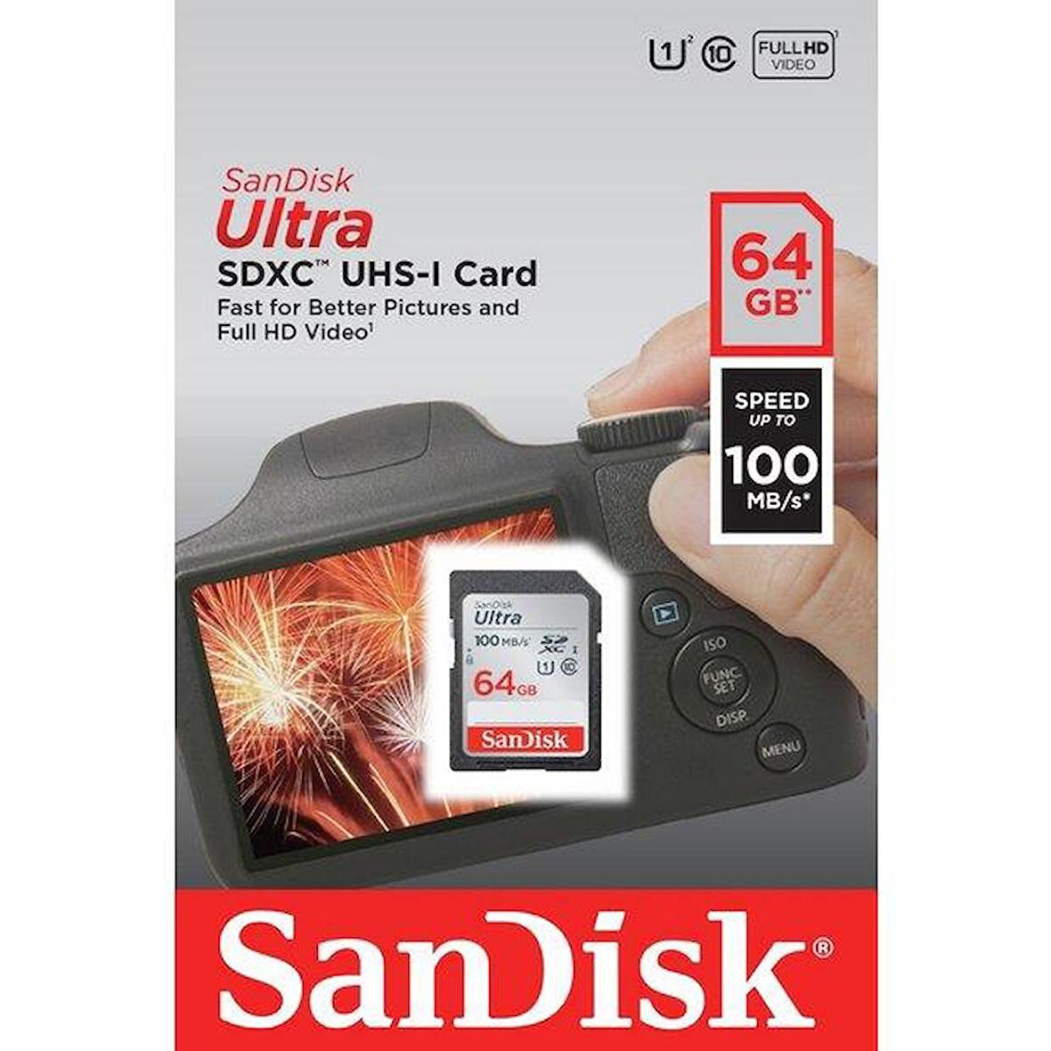 Sandisk Ultra 64GB 100MB/S Class 10 Uhs-I Hafıza Kartı SDSDUNR-064G-GN6IN