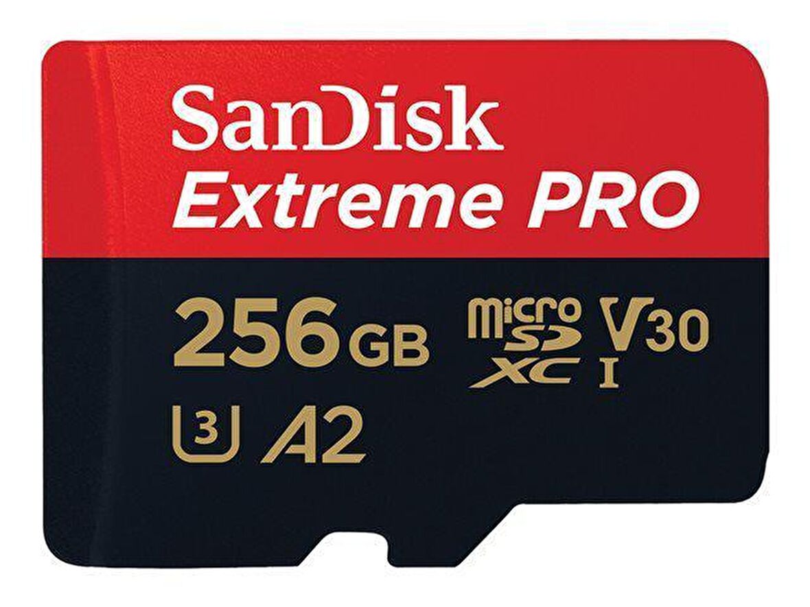 SanDisk Extreme Pro 256GB 200/140MB/s microSDXC UHS-I A2 V30 Adaptörlü Hafıza Kartı SDSQXCD-256G-GN6MA