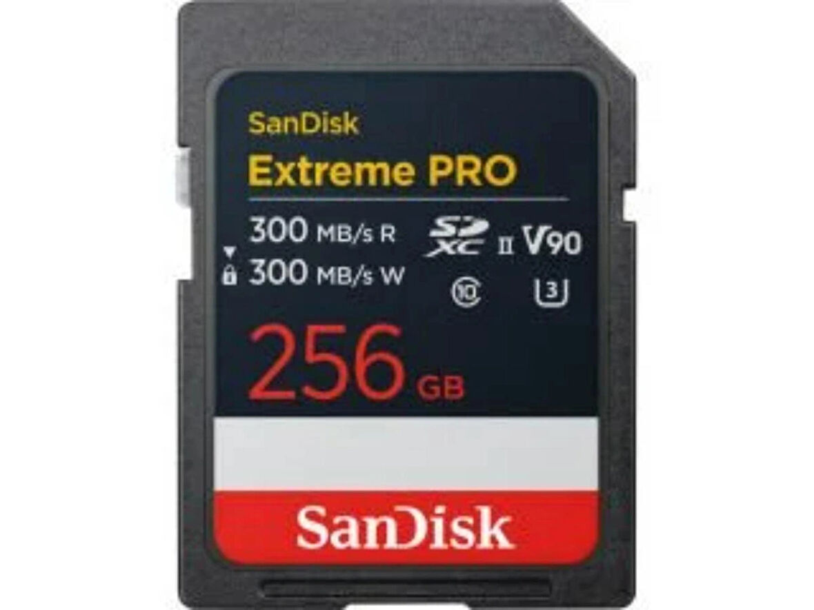 SanDisk Extreme Pro 256GB 300/300MB/s SDXC V90 UHS-II U3 8K/4K UHD Hafıza Kartı SDSDXDM-256G-GN4IN