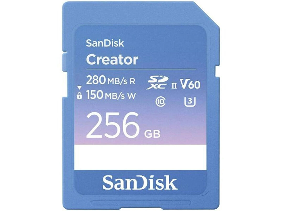 SanDisk Creator 256GB SDSDXEP-256G-GNCIS 280MB/s UHS-II SDXC 6K-4K UHD V60 Hafıza Kartı