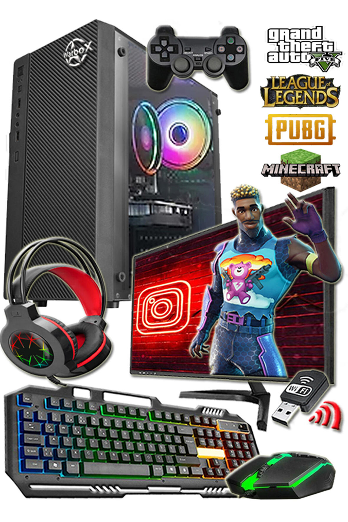 Neon Pro I5 650 8gb Ram 256gb Ssd 250gb Hdd R7 240-2gb 19.5"hd Monitör