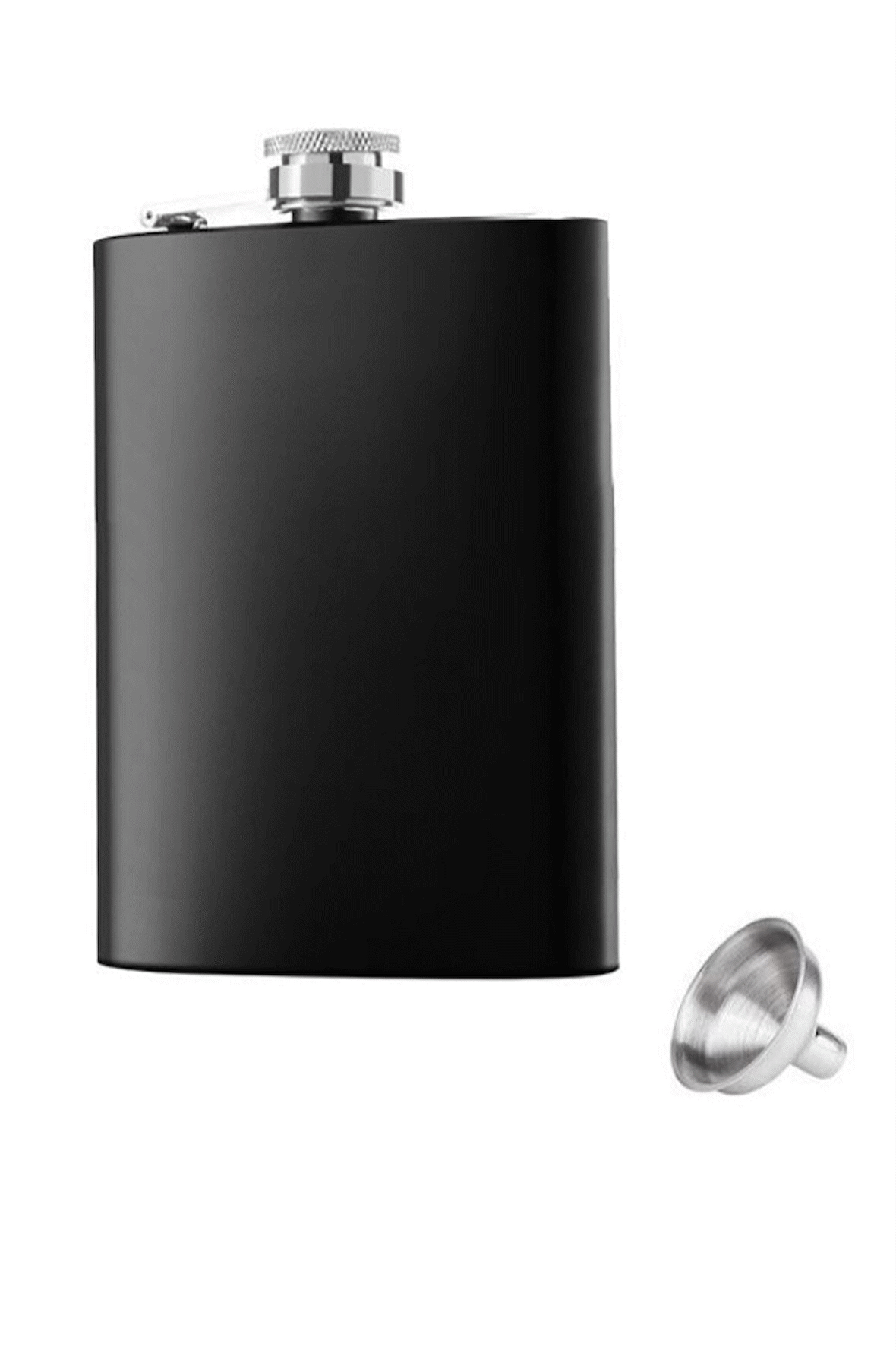 Çelik Mat Siyah 8 oz 240 ml İçki Matarası py77sy