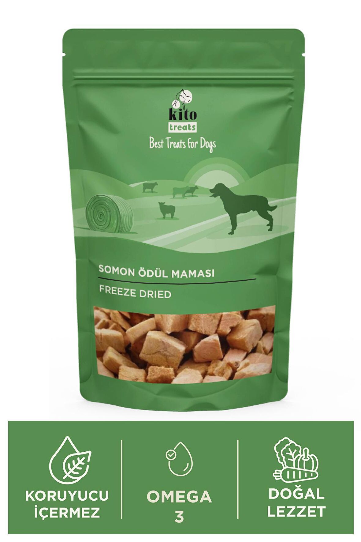 Kito Freeze Dried Somon Ödül Maması Köpekler İçin 