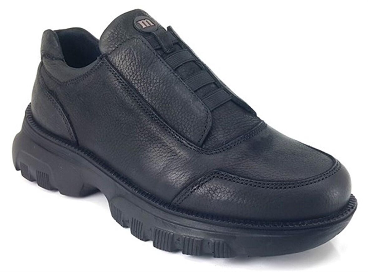 Mammamia 3115 Hakiki Deri Günlük Kadın Ayakkabı-Siyah Nubuk