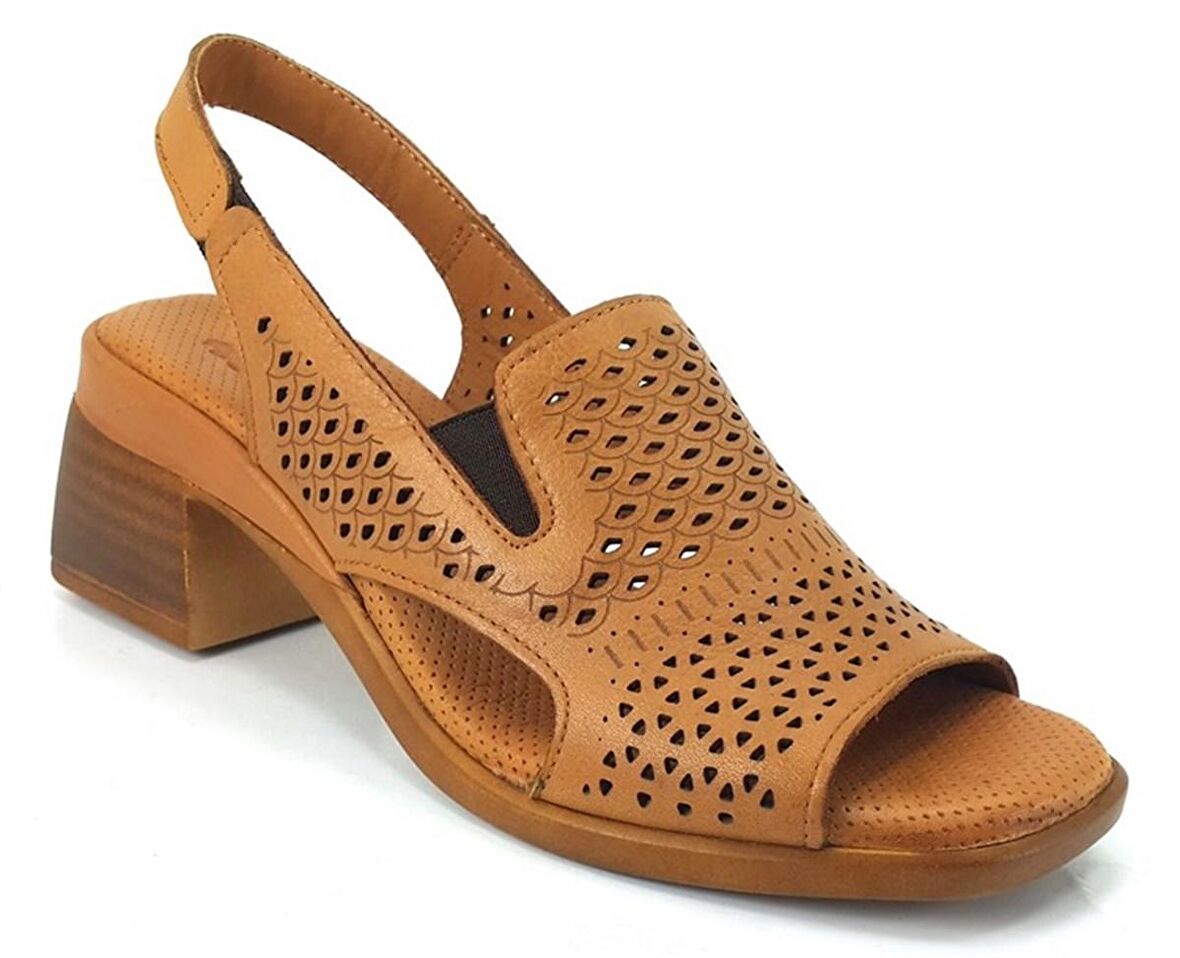 Venüs 2311503 Günlük Hakiki Deri Bayan Sandalet-Taba
