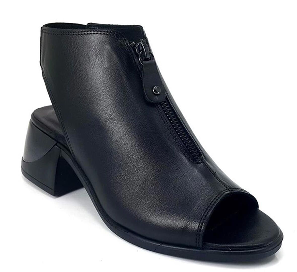 Albini 10378 Hakiki Deri Kadın Günlük Sandalet-Siyah