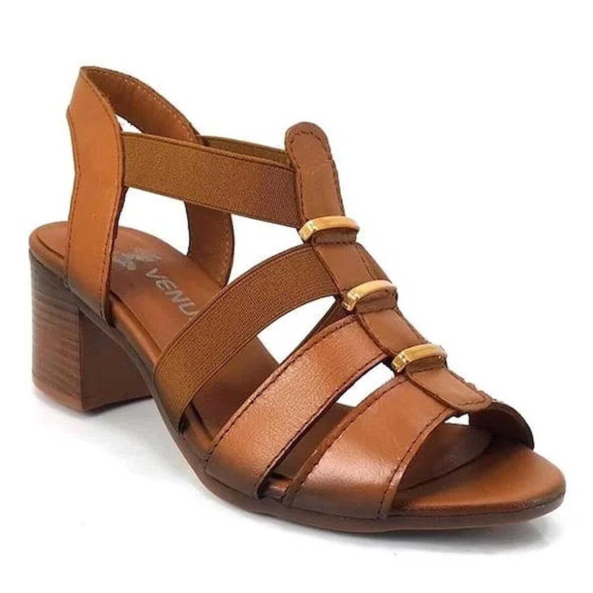 Venüs 185722 Günlük Hakiki Deri Bayan Sandalet-Taba