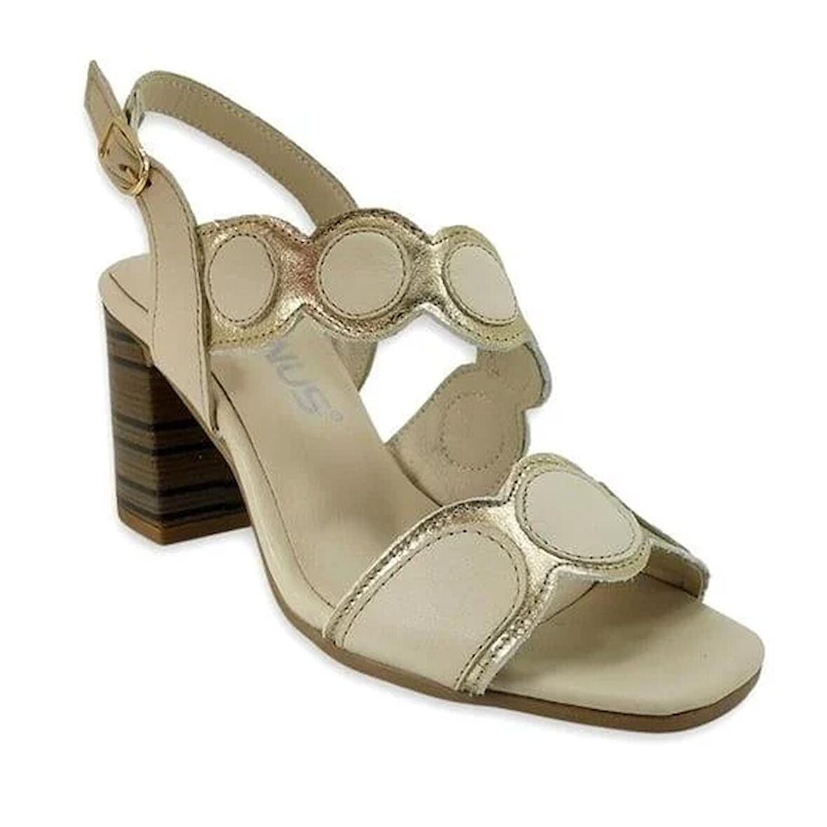 Venüs 2108513 Günlük Hakiki Deri Kadın Sandalet-Bej