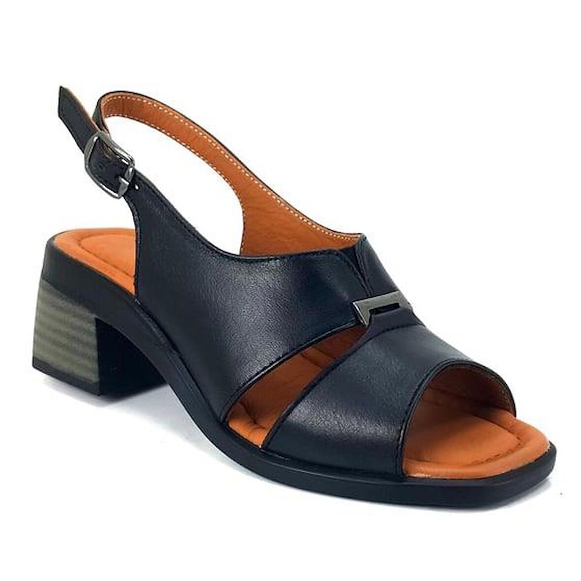 Venüs 2311510 Günlük Hakiki Deri Bayan Sandalet-Siyah