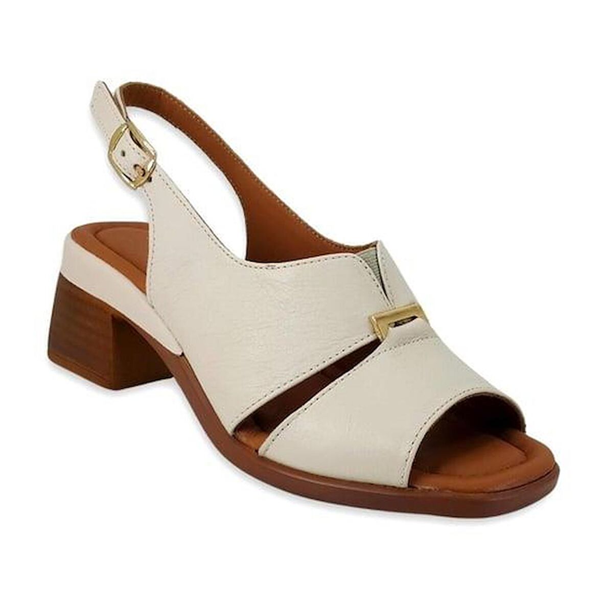 Venüs 2311510 Günlük Hakiki Deri Kadın Sandalet-Bej