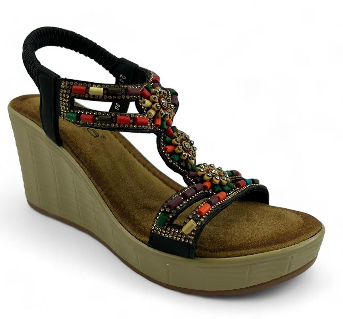 Guja 156,3 Günlük Taşlı Kadın Sandalet-Siyah