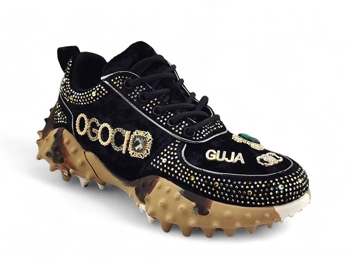 Guja 351-3 Günlük Taşlı Kadın Spor Ayakkabı-Siyah