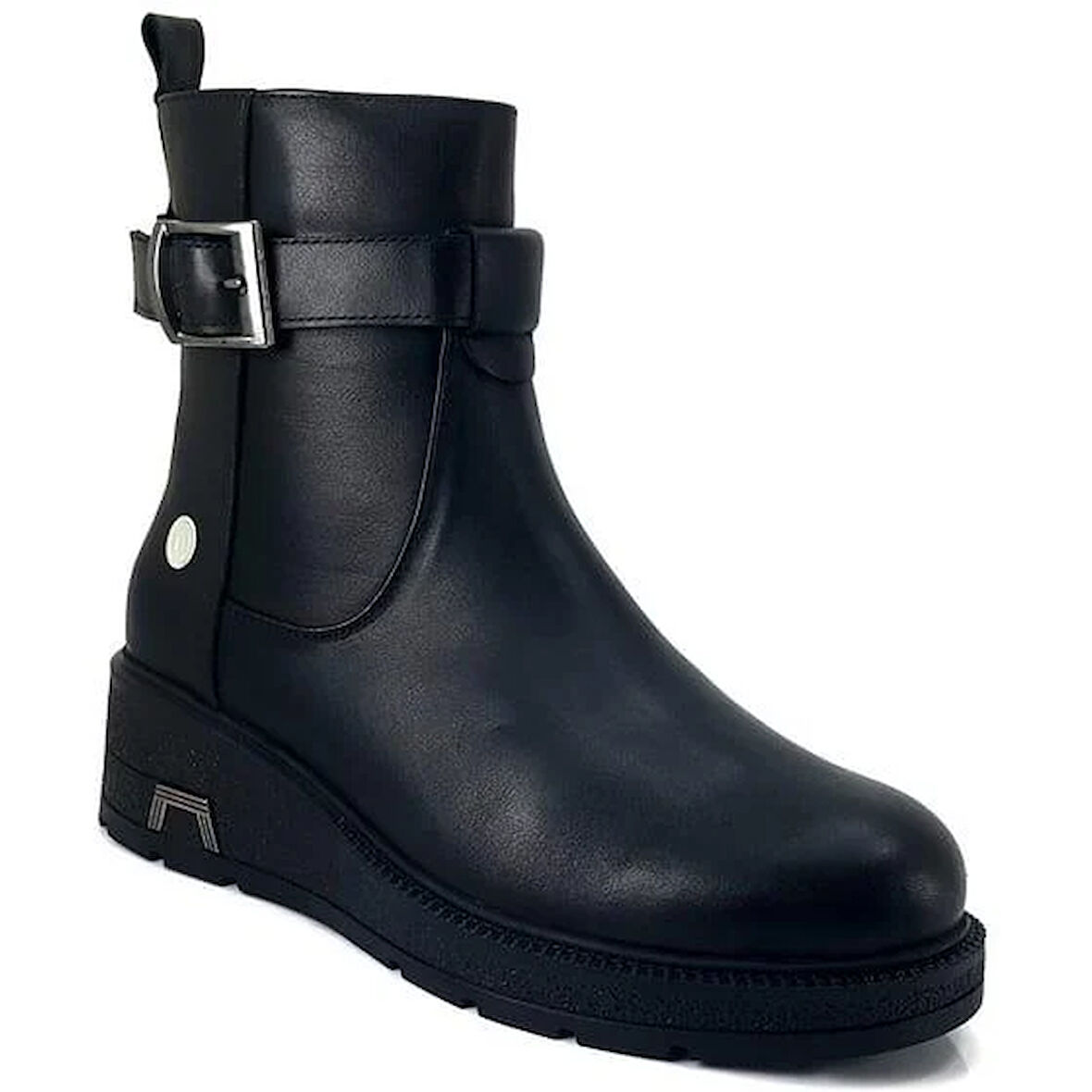 Mammamia 1625 Hakiki Deri Günlük Kadın Bot-Siyah