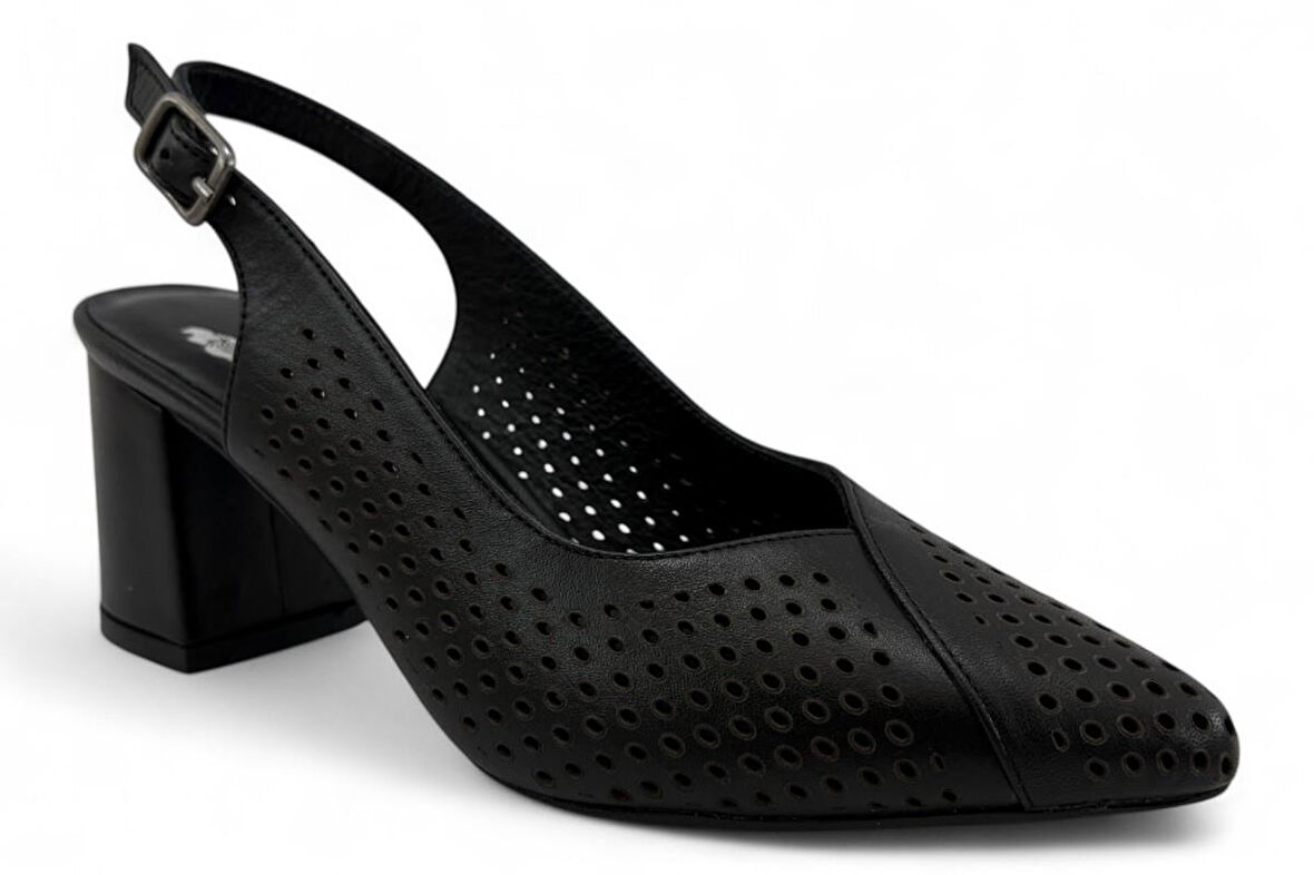 Venüs 25460991 Hakiki Deri Klasik Kadın Ayakkabı-Siyah