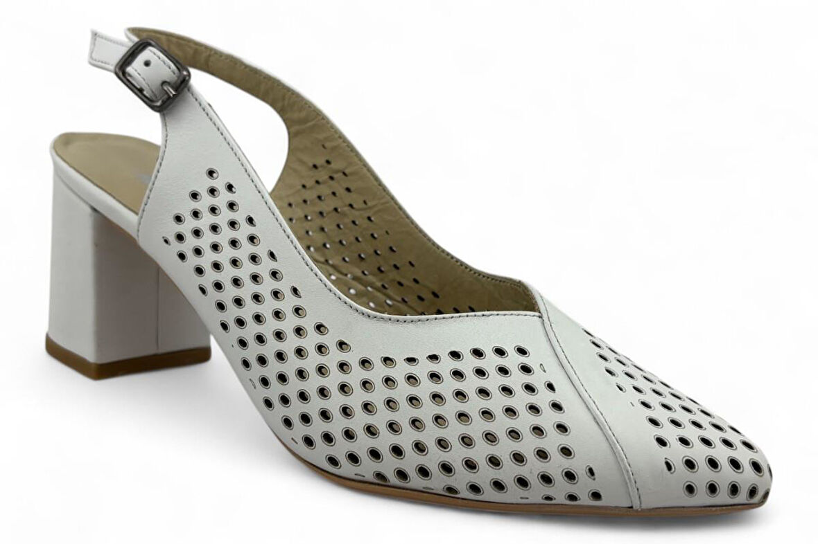 Venüs 25460991 Hakiki Deri Klasik Kadın Ayakkabı-Beyaz