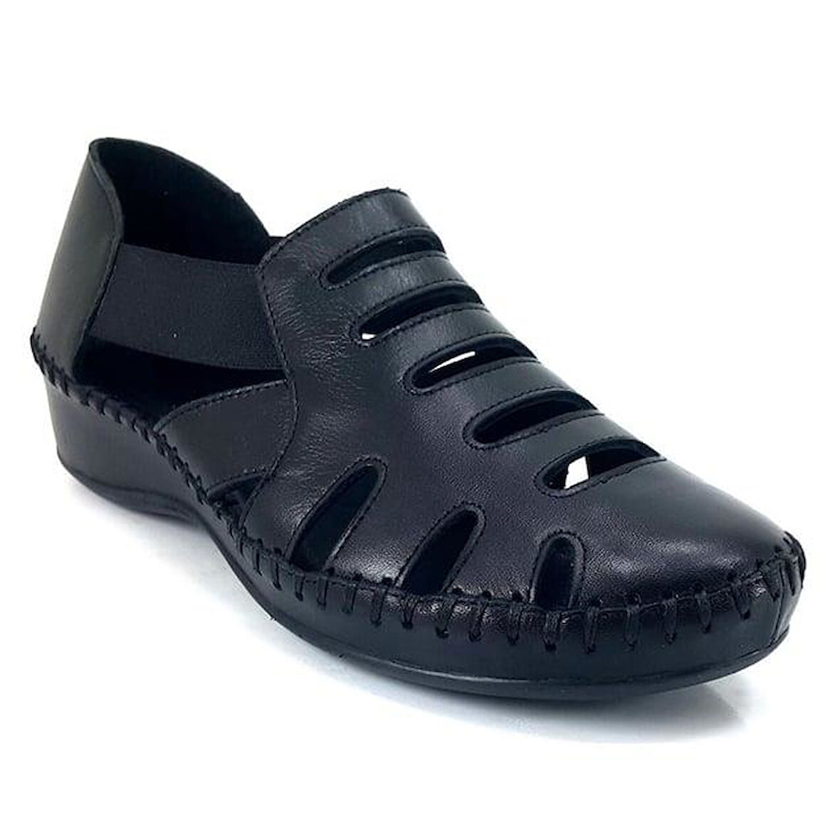 Venüs 18791395 Günlük Hakiki Deri Kadın Sandalet-Siyah